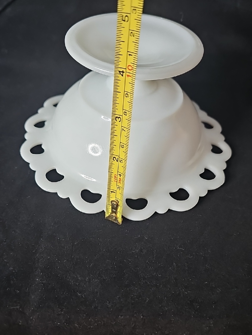 Vintage White Milk Glass Compote Dish - Picture 5 of 5